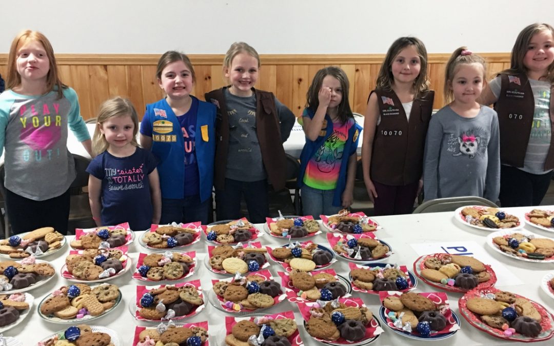 Girl Scouts And Accident Planning Group Share Cookies With Local Residents