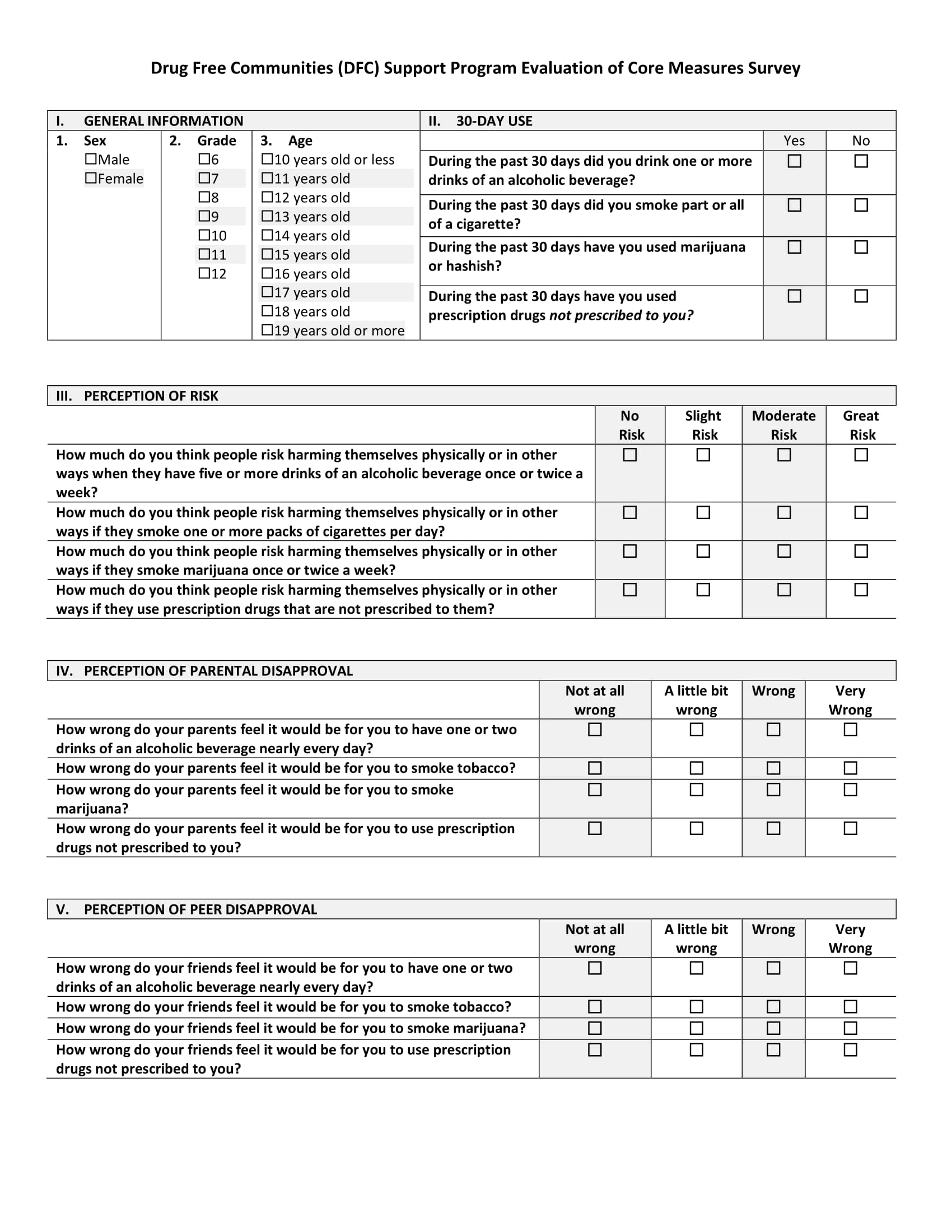 2019 Core Measure Survey - Garrett County Health Department