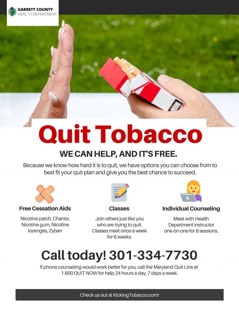 Tobacco Cessation Garrett County Health Department