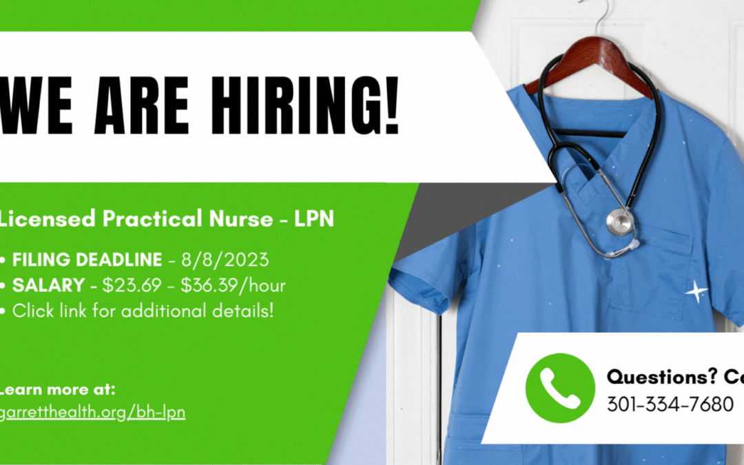 Licensed Practical Nurse Job Opportunity at the Garrett County Center for Behavioral Health