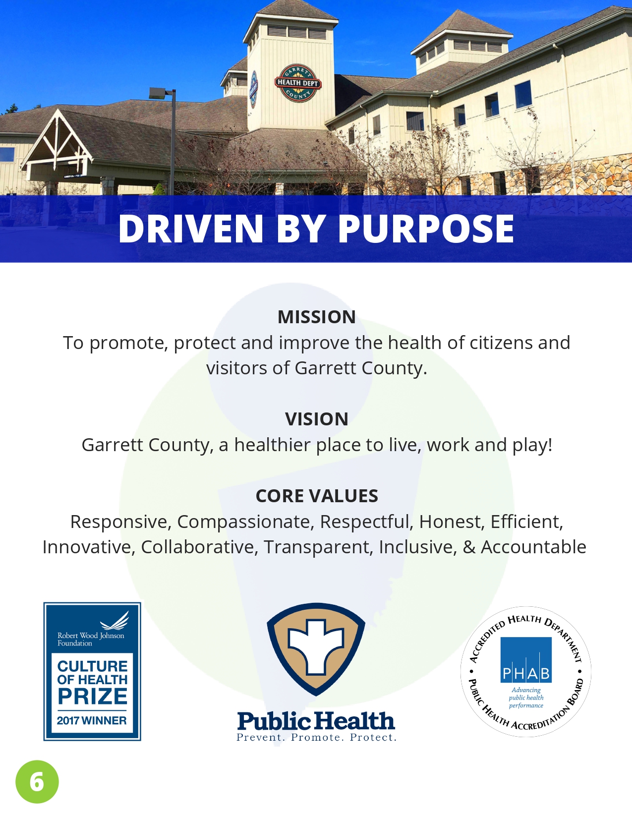 Mission, Vision, and Core Values from the GCHD Strategic Plan