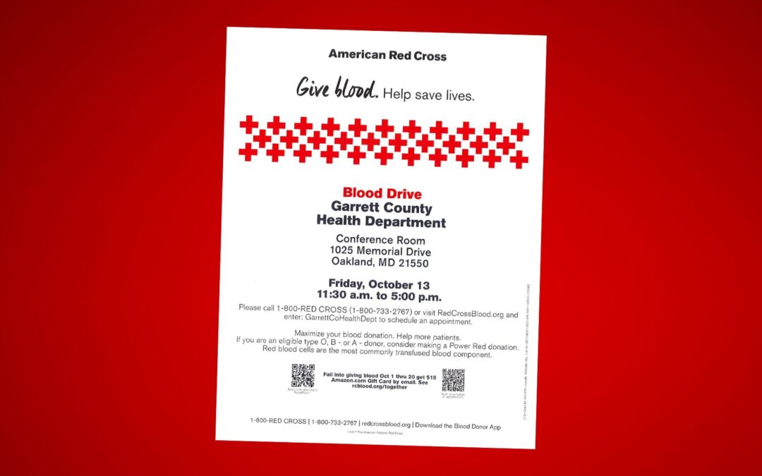 Health Department Sponsors Red Cross Blood Drive on October 13th
