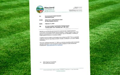 2024 MDE Annual Sand Mound and At Grade Installer Certification and Renewal Courses Announced + Information From the Garrett County Health Department’s Environmental Health Services Unit