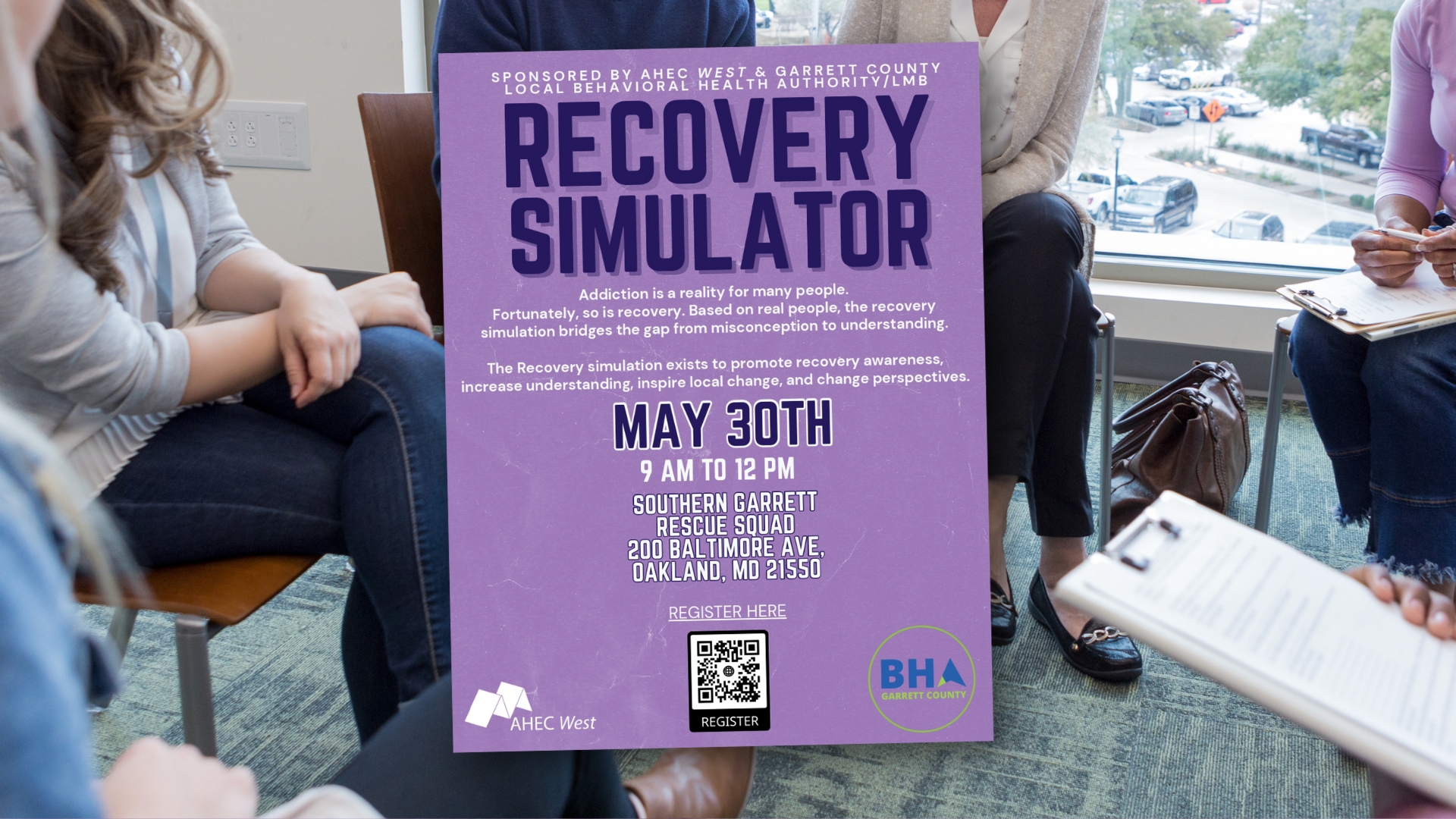 Reminder! - Upcoming Community Event: Recovery Simulator - Garrett County  Health Department