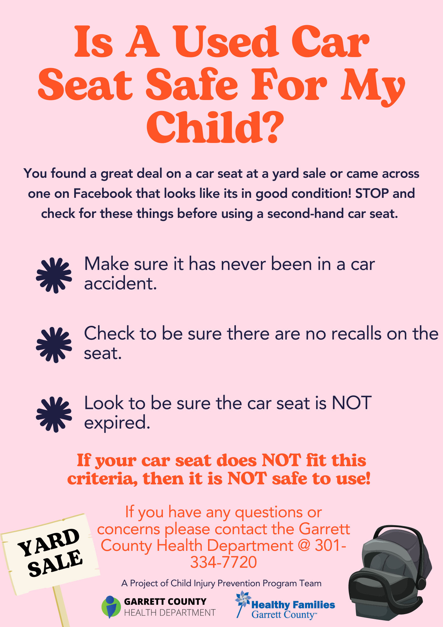 Is a Used Car Seat Safe for My Child Garrett County Health Department