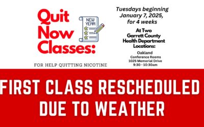 First Quit Now Class Rescheduled Due to Weather