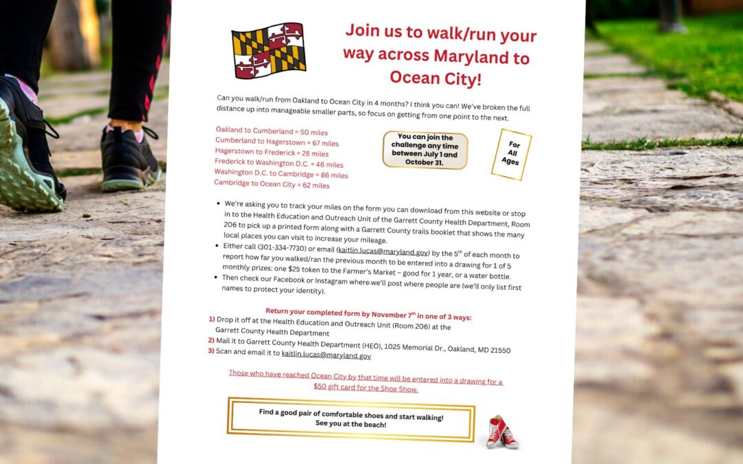 Featured Today on Live Healthy GC: Join Us to Walk/Run Your Way Across Maryland!