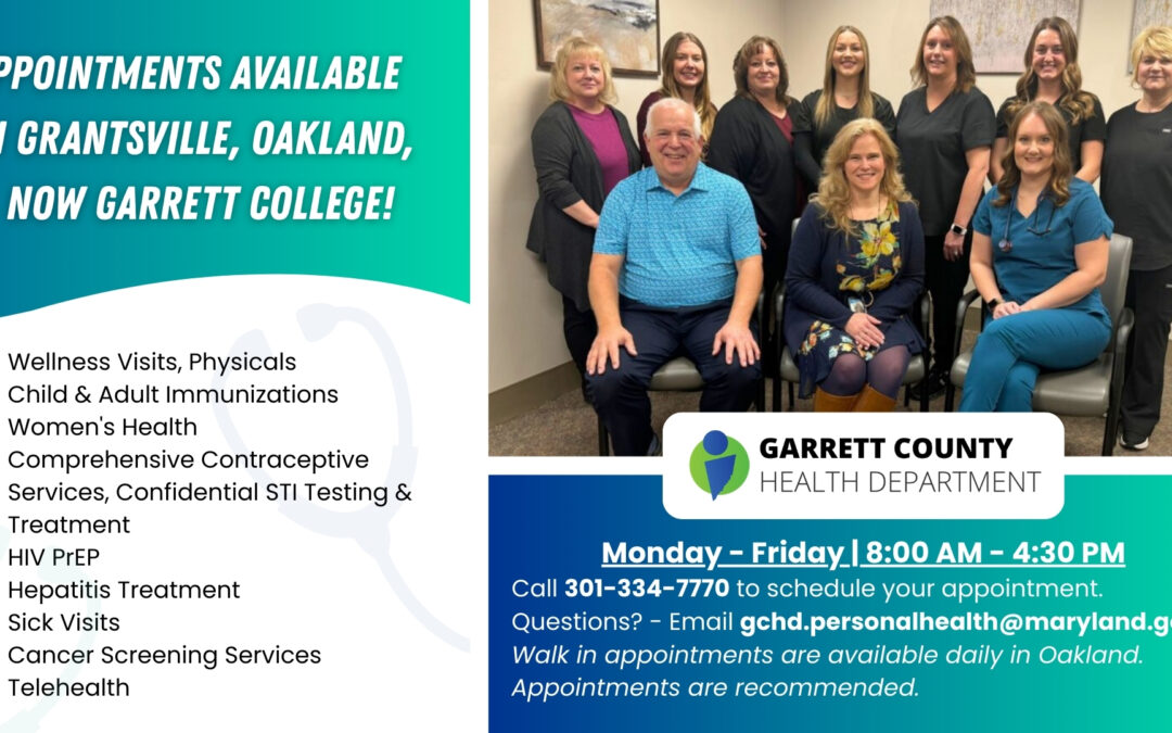 Did You Know? – Personal Health Services Available in Grantsville, Oakland, and Now at Garrett College!