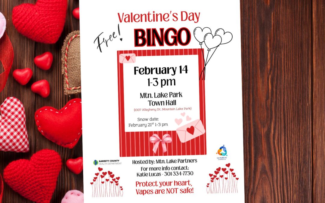 FREE! Valentine’s Day BINGO Event Scheduled in Mountain Lake Park