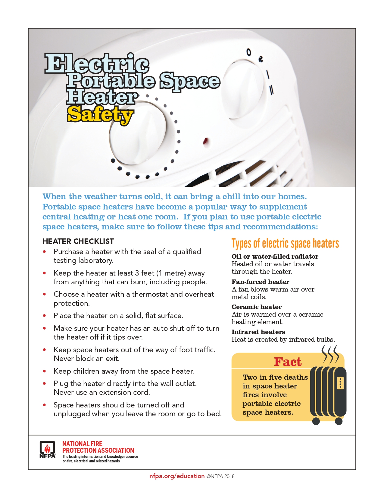 Space Heater Safety Flyer