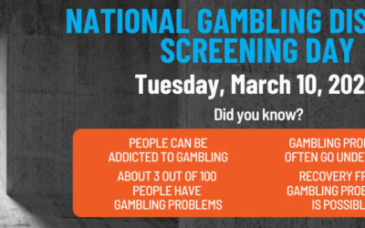 March 10th is National Gambling Disorder Screening Day