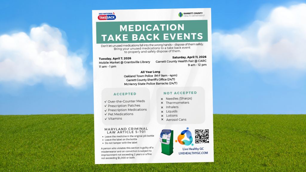 Garrett County Medication Takeback Events Banner